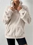 Women Plain Mock Neck Split Joint Vintage Spring/Fall Long Sleeve Sweatshirt