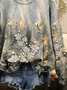 Women Floral Crew Neck Printing Casual Spring/Fall Long Sleeve Sweatshirt