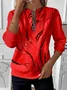 Women Abstract Crew Neck Printing Casual Spring/Fall Long Sleeve Sweatshirt