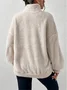 Women Plain Mock Neck Split Joint Vintage Spring/Fall Long Sleeve Sweatshirt