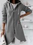 Women Spring/Fall Outerwear Vintage Split Joint Plain Long Sleeve Hoodie Jacket