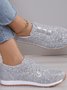 All Season Plain Street Shallow Sequined Rhinestone Elastic Casual Shoes