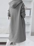 Women Spring/Fall Outerwear Vintage Split Joint Plain Long Sleeve Hoodie Jacket