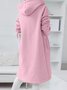 Women Spring/Fall Outerwear Vintage Split Joint Plain Long Sleeve Hoodie Jacket