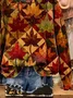 Women Maple Leaf Crew Neck Printing Casual Spring/Fall Long Sleeve Sweatshirt