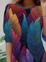 Women Leaf Long Sleeve Tee T-shirt Crew Neck Casual Spring/Fall Tunic Top