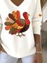 Women Turkey Spring/Fall Long Sleeve Vintage Holiday Sweatshirt