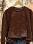 Women Floral Crew Neck Printing Casual Spring/Fall Long Sleeve Sweatshirt