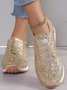 All Season Plain Street Shallow Sequined Rhinestone Elastic Casual Shoes