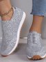 All Season Plain Street Shallow Sequined Rhinestone Elastic Casual Shoes