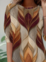 Women Abstract Long Sleeve Tee T-shirt Crew Neck Casual Spring/Fall Tunic Top