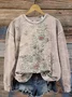Women Floral Crew Neck Printing Casual Spring/Fall Long Sleeve Sweatshirt