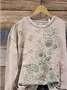 Women Floral Crew Neck Printing Casual Spring/Fall Long Sleeve Sweatshirt