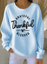 Women Text Letters Crew Neck Casual Spring/Fall Long Sleeve Sweatshirt