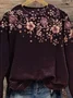 Women Floral Crew Neck Printing Casual Spring/Fall Long Sleeve Sweatshirt