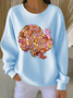 Women Turkey Crew Neck Casual Spring/Fall Long Sleeve Sweatshirt