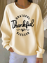 Women Text Letters Crew Neck Casual Spring/Fall Long Sleeve Sweatshirt
