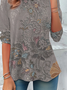 Women Floral Long Sleeve Tee T-shirt Crew Neck Casual Spring/Fall Tunic Top