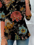 Women Floral Long Sleeve Tee T-shirt Crew Neck Casual Spring/Fall Tunic Top