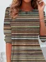 Women Striped Long Sleeve Tee T-shirt Crew Neck Casual Spring/Fall Tunic Top