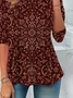 Women Floral Long Sleeve Tee T-shirt Crew Neck Casual Spring/Fall Tunic Top