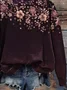 Women Floral Crew Neck Printing Casual Spring/Fall Long Sleeve Sweatshirt