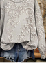 Women Floral Crew Neck Printing Casual Spring/Fall Long Sleeve Sweatshirt