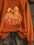 Women Halloween (pumpkin) Crew Neck Printing Casual Spring/Fall Long Sleeve Sweatshirt