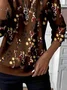 Women Floral Crew Neck Printing Casual Spring/Fall Long Sleeve Sweatshirt