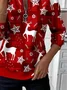 Women Christmas Crew Neck Printing Casual Spring/Fall Long Sleeve Sweatshirt