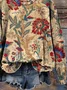 Women Floral Crew Neck Printing Casual Spring/Fall Long Sleeve Sweatshirt