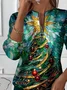 Women Christmas Crew Neck Printing Casual Spring/Fall Long Sleeve Sweatshirt