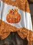 Women Halloween (pumpkin) Crew Neck Printing Casual Spring/Fall Long Sleeve Sweatshirt