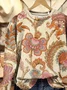 Women Floral Crew Neck Printing Casual Spring/Fall Long Sleeve Sweatshirt