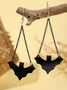 Halloween Earrings Horror Funny Skull Spider Pumpkin Ghost Black Cat Earrings Real Gold Electroplated Jewelry Earrings