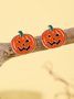 Halloween Earrings Horror Funny Skull Spider Pumpkin Ghost Black Cat Earrings Real Gold Electroplated Jewelry Earrings