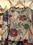 Women Floral Crew Neck Printing Casual Spring/Fall Long Sleeve Sweatshirt