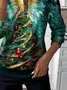 Women Christmas Crew Neck Printing Casual Spring/Fall Long Sleeve Sweatshirt