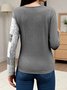 Women Geometric Long Sleeve Tee T-shirt Crew Neck Printing Vintage Spring/Fall Top
