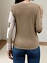 Women Geometric Long Sleeve Tee T-shirt Crew Neck Printing Vintage Spring/Fall Top