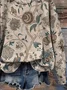 Women Floral Crew Neck Printing Casual Spring/Fall Long Sleeve Sweatshirt