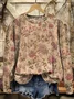 Women Floral Crew Neck Printing Casual Spring/Fall Long Sleeve Sweatshirt