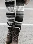 Women Multicolor Block Casual All Season Printing Long Leggings
