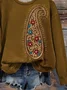 Women Floral Crew Neck Printing Casual Spring/Fall Long Sleeve Sweatshirt