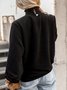 Women Geometric Long Sleeve Tee T-shirt Stand Collar Gathered Vintage Spring/Fall Top