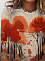 Women Tree Long Sleeve Tee T-shirt Crew Neck Printing Casual Spring/Fall Graphic Tee Top