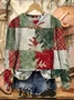 Women Abstract Crew Neck Printing Casual Spring/Fall Long Sleeve Sweatshirt