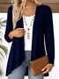 Women Plain Long Sleeve Blouse Spring/Fall V Neck Daily Casual Top