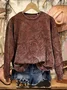 Women Floral Crew Neck Printing Casual Spring/Fall Long Sleeve Sweatshirt