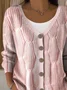 Women Abstract Casual Spring/Fall Printing Cardigan